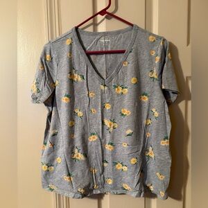 Yellow Flowered T-Shirt